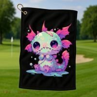 Kawaii Pastel Goth Creepy Cute Zombie Axolotl Golf Towel thumb 1