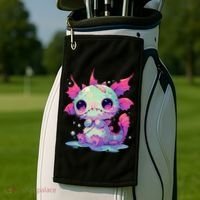 Kawaii Pastel Goth Creepy Cute Zombie Axolotl Golf Towel thumb 2