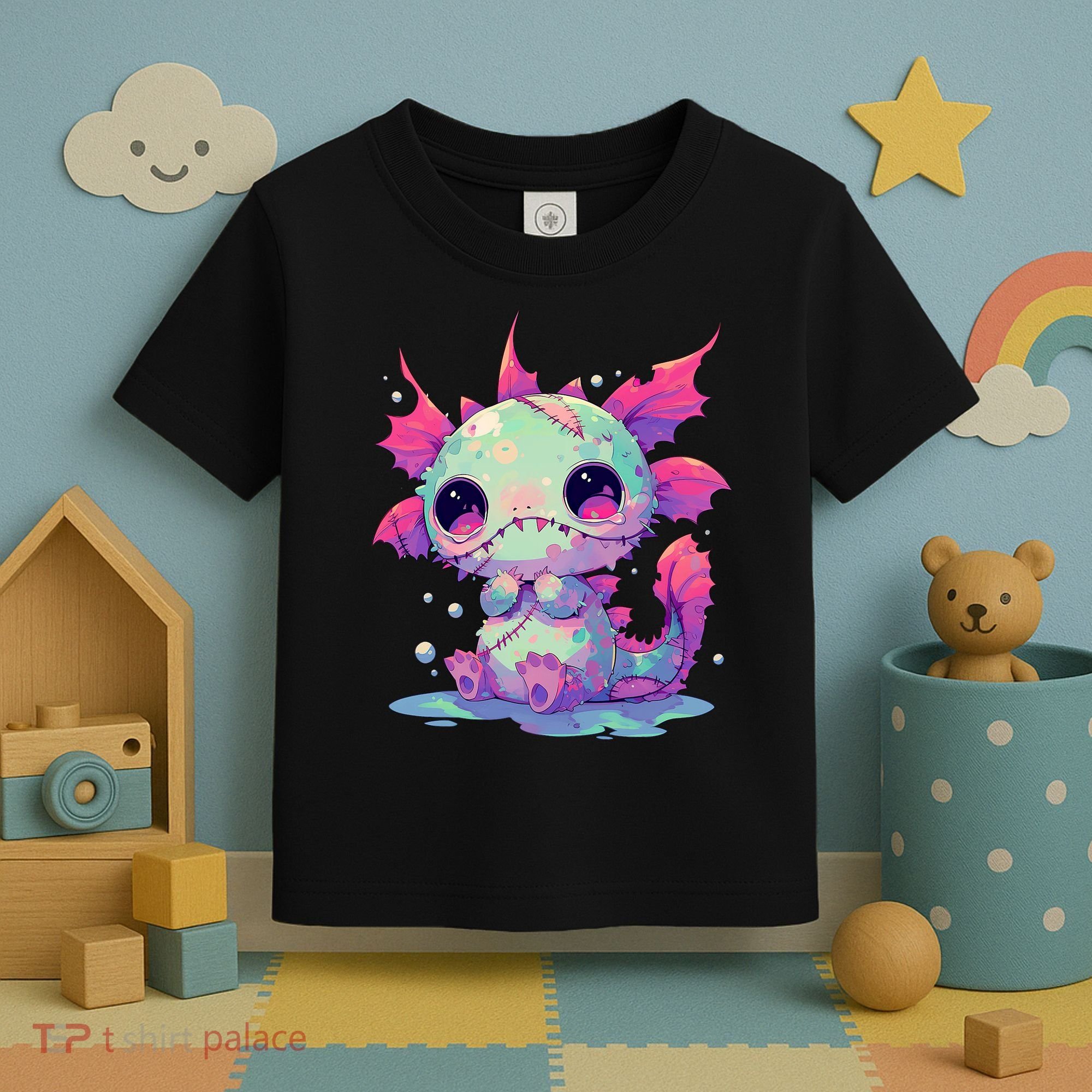 Kawaii Pastel Goth Creepy Cute Zombie Axolotl Toddler T-Shirt