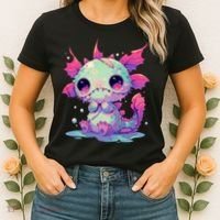 Kawaii Pastel Goth Creepy Cute Zombie Axolotl Women's T-Shirt thumb 2