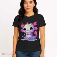 Kawaii Pastel Goth Creepy Cute Zombie Axolotl Women's T-Shirt thumb 4