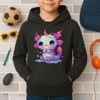 Kawaii Pastel Goth Creepy Cute Zombie Axolotl Kids Hoodie thumb 2