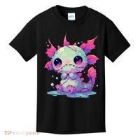 Kawaii Pastel Goth Creepy Cute Zombie Axolotl Kids T-Shirt thumb 0