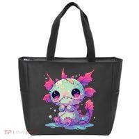 Kawaii Pastel Goth Creepy Cute Zombie Axolotl Tote Bag thumb 0