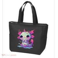Kawaii Pastel Goth Creepy Cute Zombie Axolotl Tote Bag thumb 3