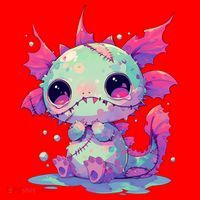 Kawaii Pastel Goth Creepy Cute Zombie Axolotl Santa Hat thumb 1