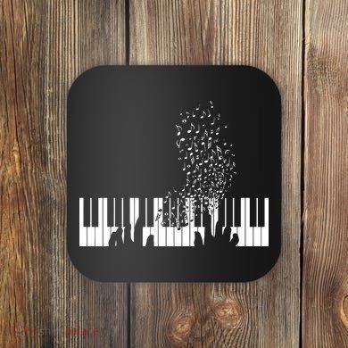 Keyboard Piano Gift For Men Women Kids Coaster