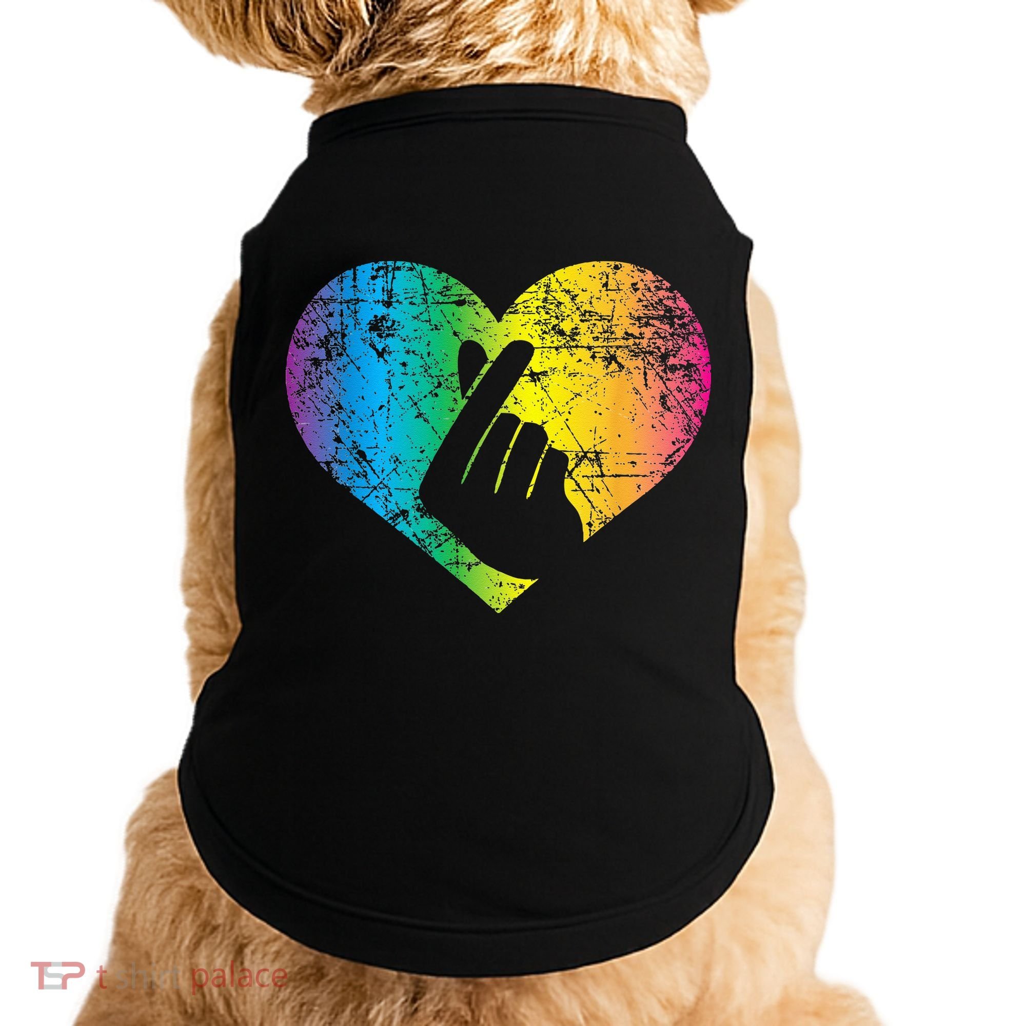 K Pop Heart Hand Symbol KPop Rainbow Korean Music Gift Doggie Tank