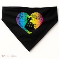 K Pop Heart Hand Symbol KPop Rainbow Korean Music Gift USA-Made Doggie Bandana thumb 0