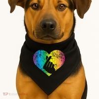 K Pop Heart Hand Symbol KPop Rainbow Korean Music Gift USA-Made Doggie Bandana thumb 1