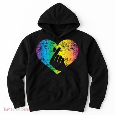 K Pop Heart Hand Symbol KPop Rainbow Korean Music Gift Hoodie