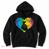 K Pop Heart Hand Symbol KPop Rainbow Korean Music Gift Hoodie thumb 0