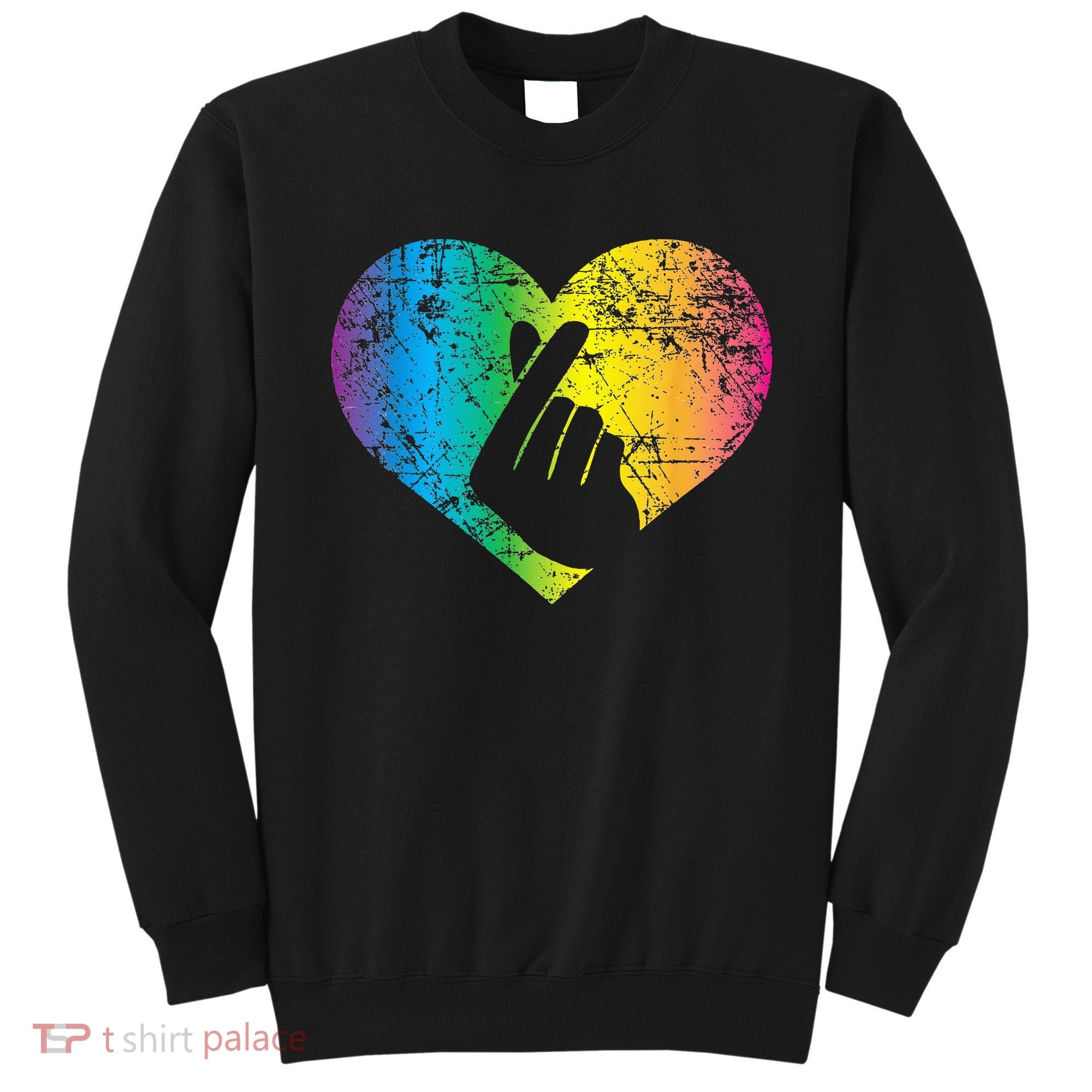 K Pop Heart Hand Symbol KPop Rainbow Korean Music Gift Sweatshirt