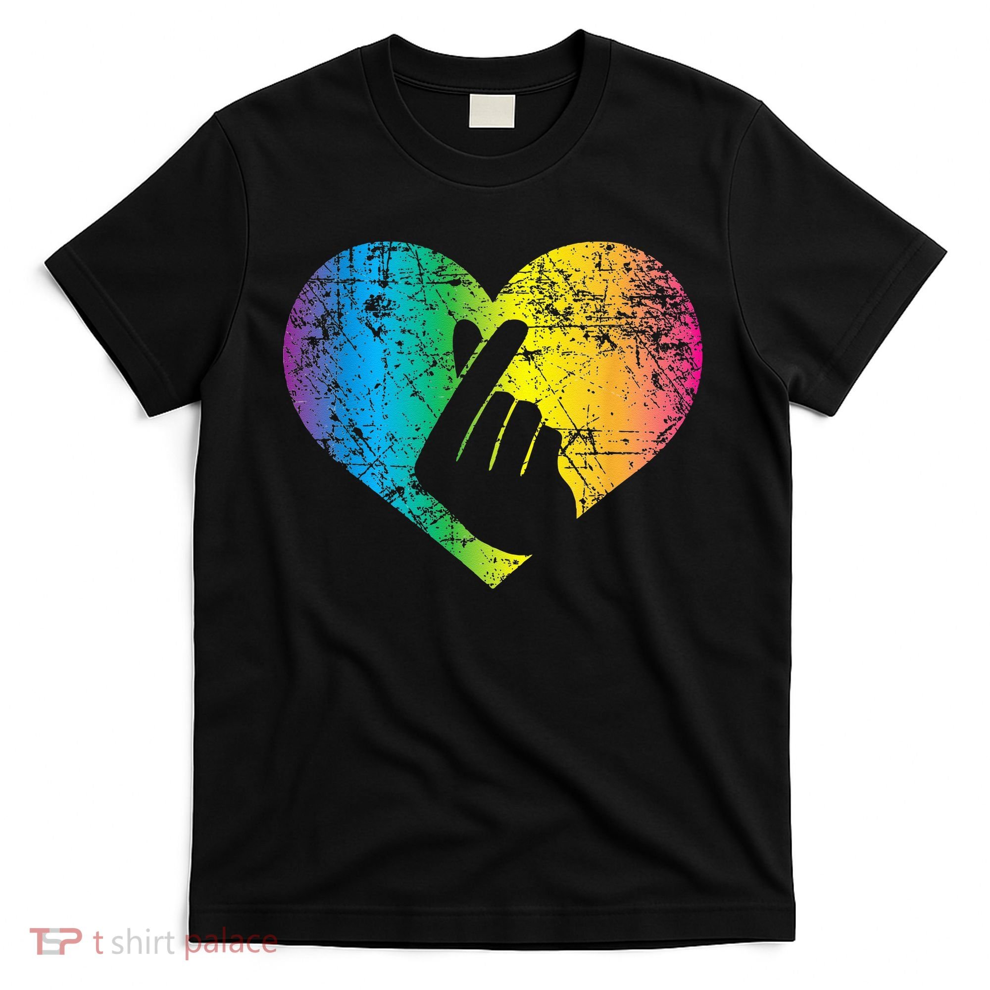 K Pop Heart Hand Symbol KPop Rainbow Korean Music Gift T-Shirt