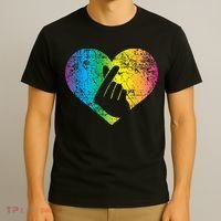 K Pop Heart Hand Symbol KPop Rainbow Korean Music Gift T-Shirt thumb 3