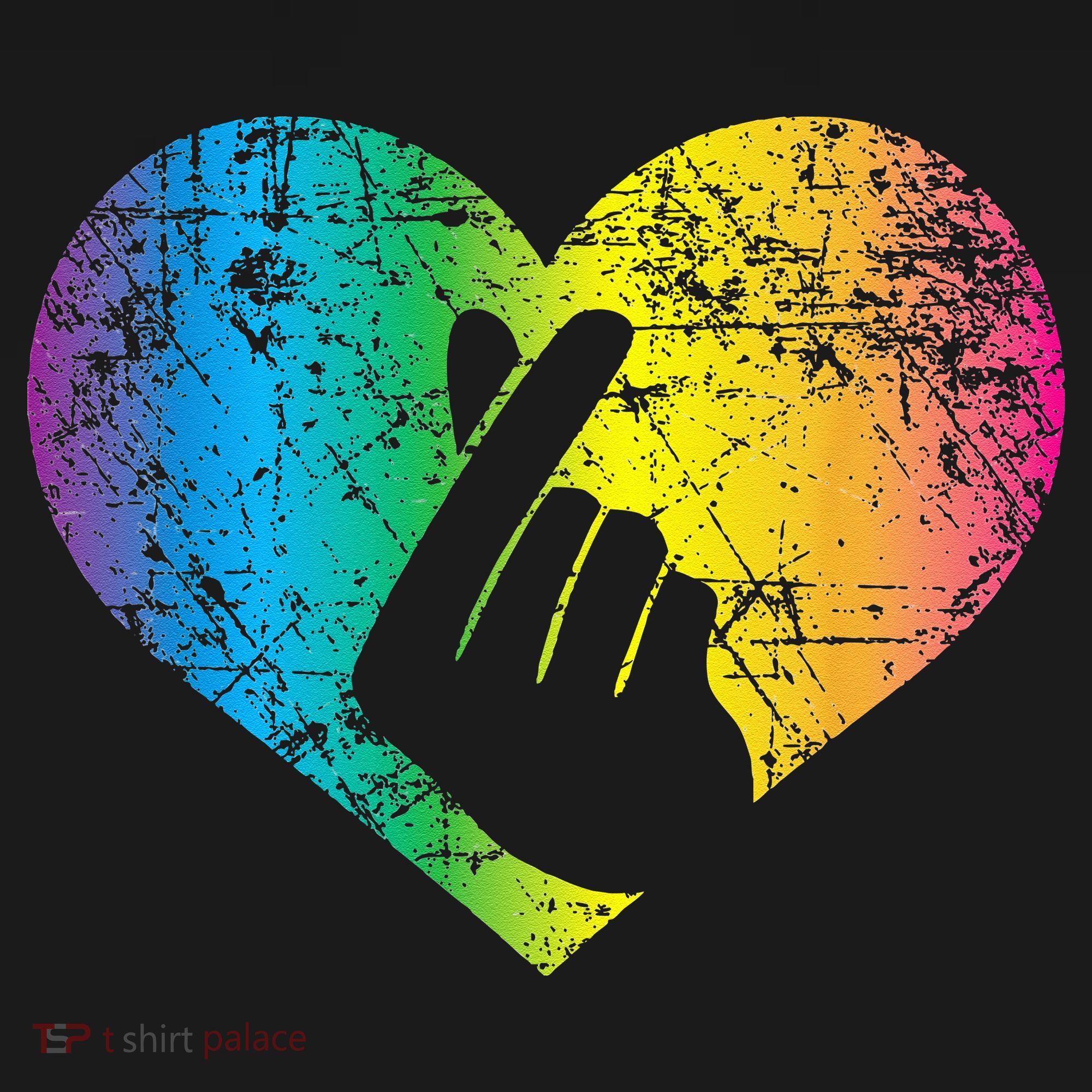 K Pop Heart Hand Symbol KPop Rainbow Korean Music Gift Button