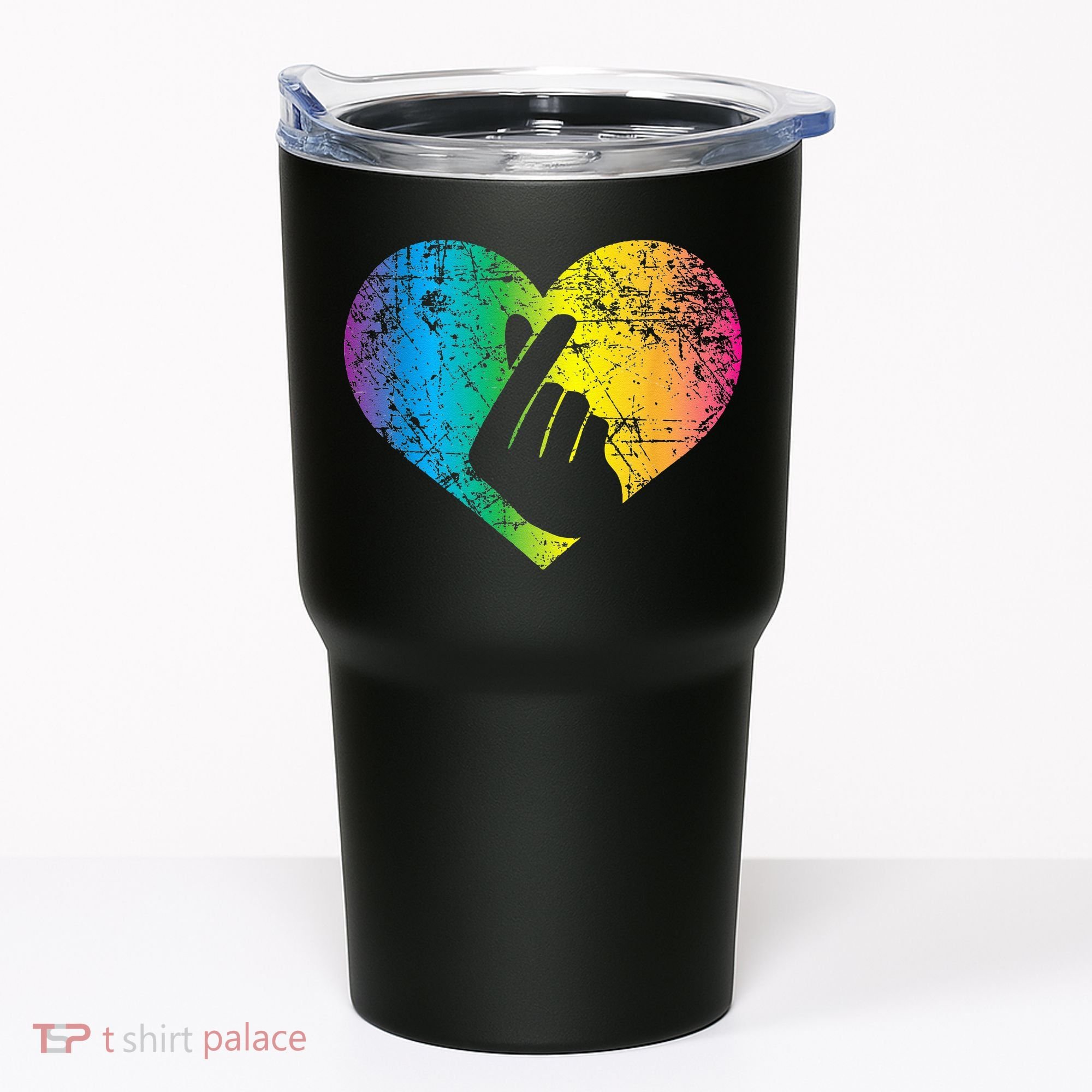 K Pop Heart Hand Symbol KPop Rainbow Korean Music Gift Tumbler