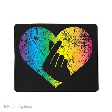 K Pop Heart Hand Symbol KPop Rainbow Korean Music Gift Mousepad