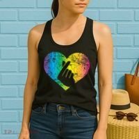 K Pop Heart Hand Symbol KPop Rainbow Korean Music Gift Women's Tank Top thumb 2