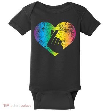 K Pop Heart Hand Symbol KPop Rainbow Korean Music Gift Baby Bodysuit