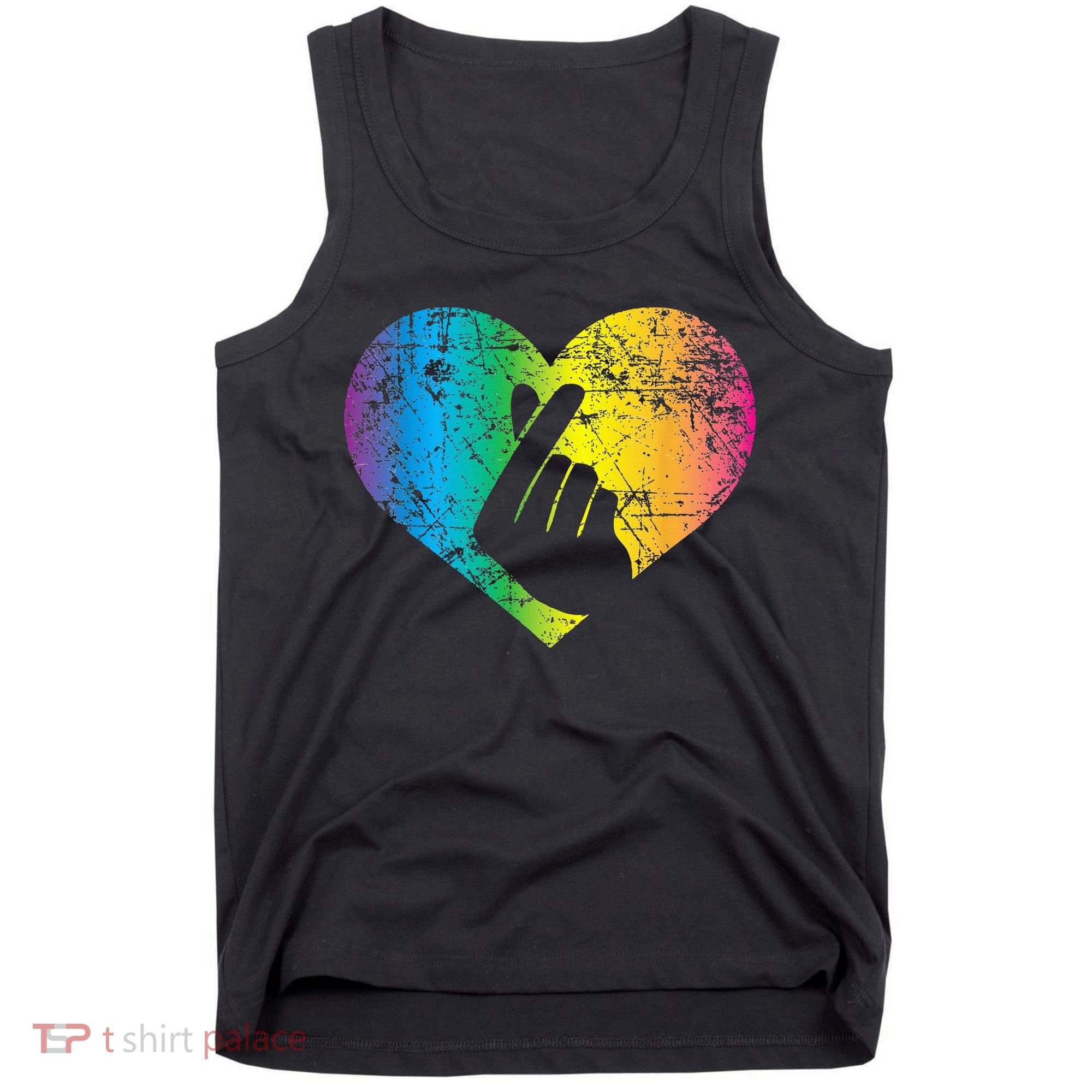 K Pop Heart Hand Symbol KPop Rainbow Korean Music Gift Tank Top