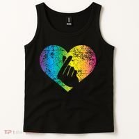 K Pop Heart Hand Symbol KPop Rainbow Korean Music Gift Tank Top thumb 2