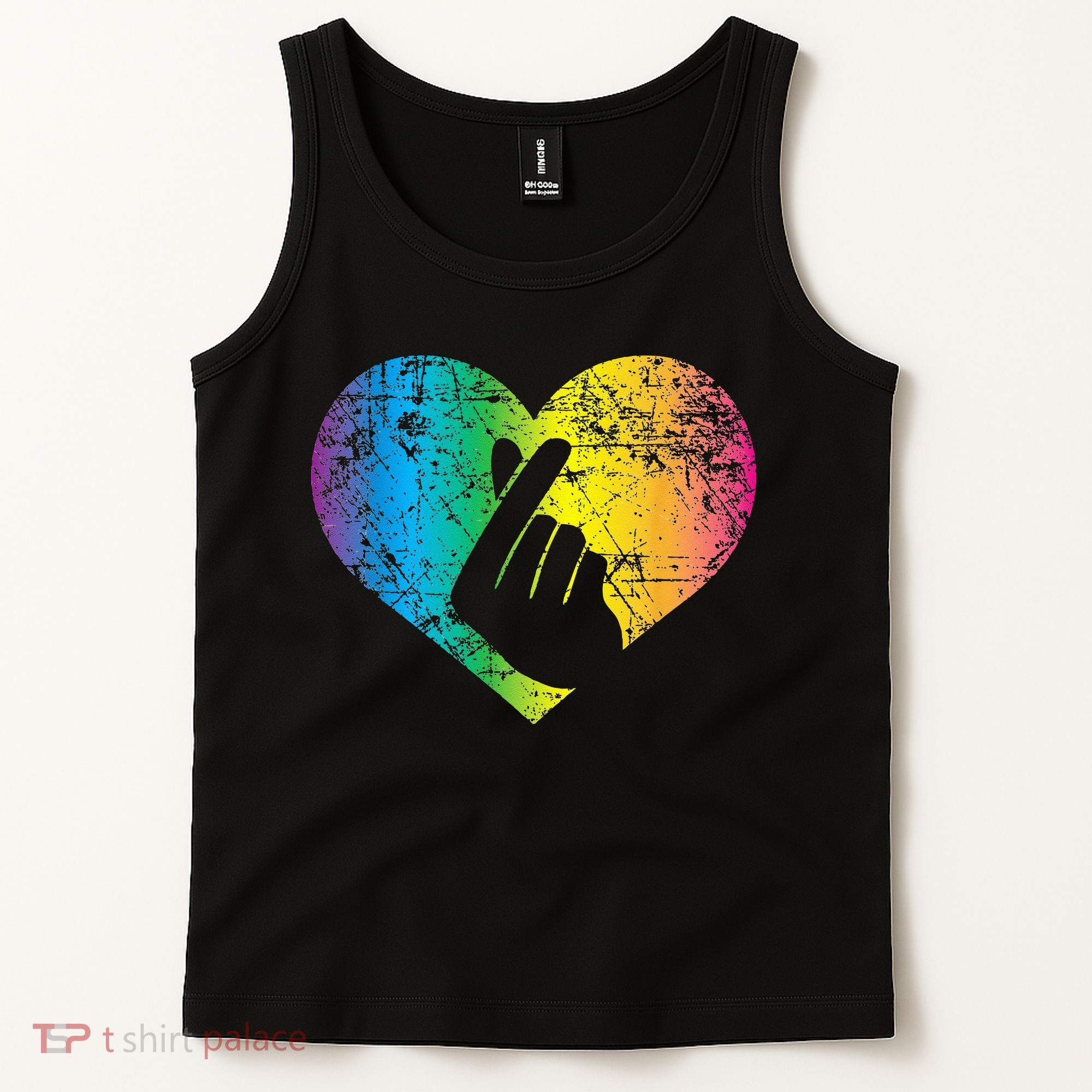K Pop Heart Hand Symbol KPop Rainbow Korean Music Gift Tank Top