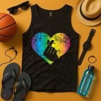 K Pop Heart Hand Symbol KPop Rainbow Korean Music Gift Tank Top thumb 4