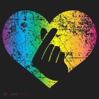 K Pop Heart Hand Symbol KPop Rainbow Korean Music Gift Golf Towel thumb 3