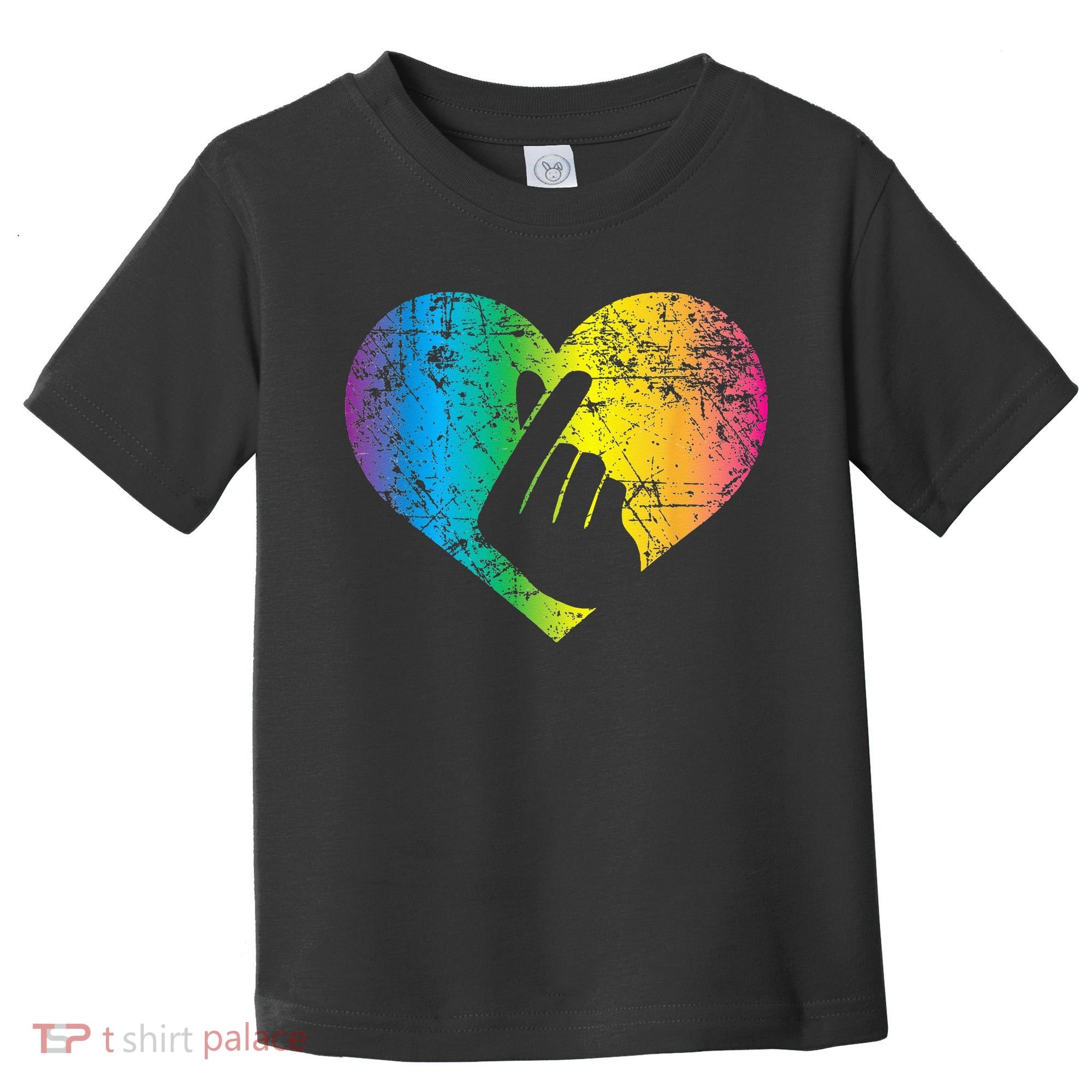 K Pop Heart Hand Symbol KPop Rainbow Korean Music Gift Toddler T-Shirt