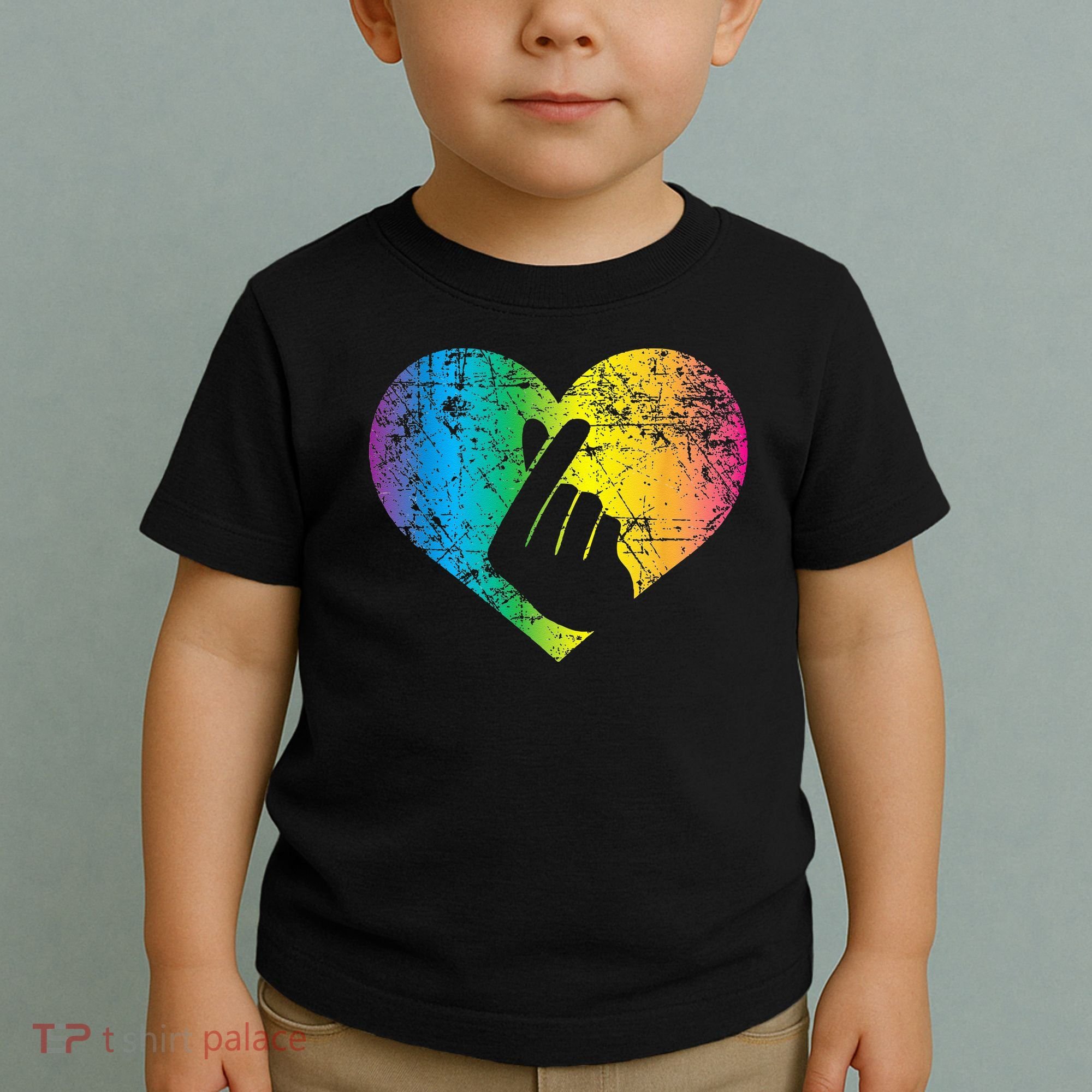 K Pop Heart Hand Symbol KPop Rainbow Korean Music Gift Toddler T-Shirt