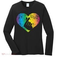 K Pop Heart Hand Symbol KPop Rainbow Korean Music Gift Women's Long Sleeve Shirt thumb 0