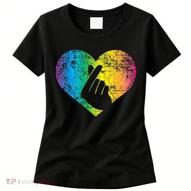 K Pop Heart Hand Symbol KPop Rainbow Korean Music Gift Women's T-Shirt