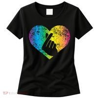 K Pop Heart Hand Symbol KPop Rainbow Korean Music Gift Women's T-Shirt thumb 0