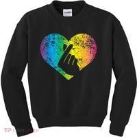 K Pop Heart Hand Symbol KPop Rainbow Korean Music Gift Kids Sweatshirt thumb 0