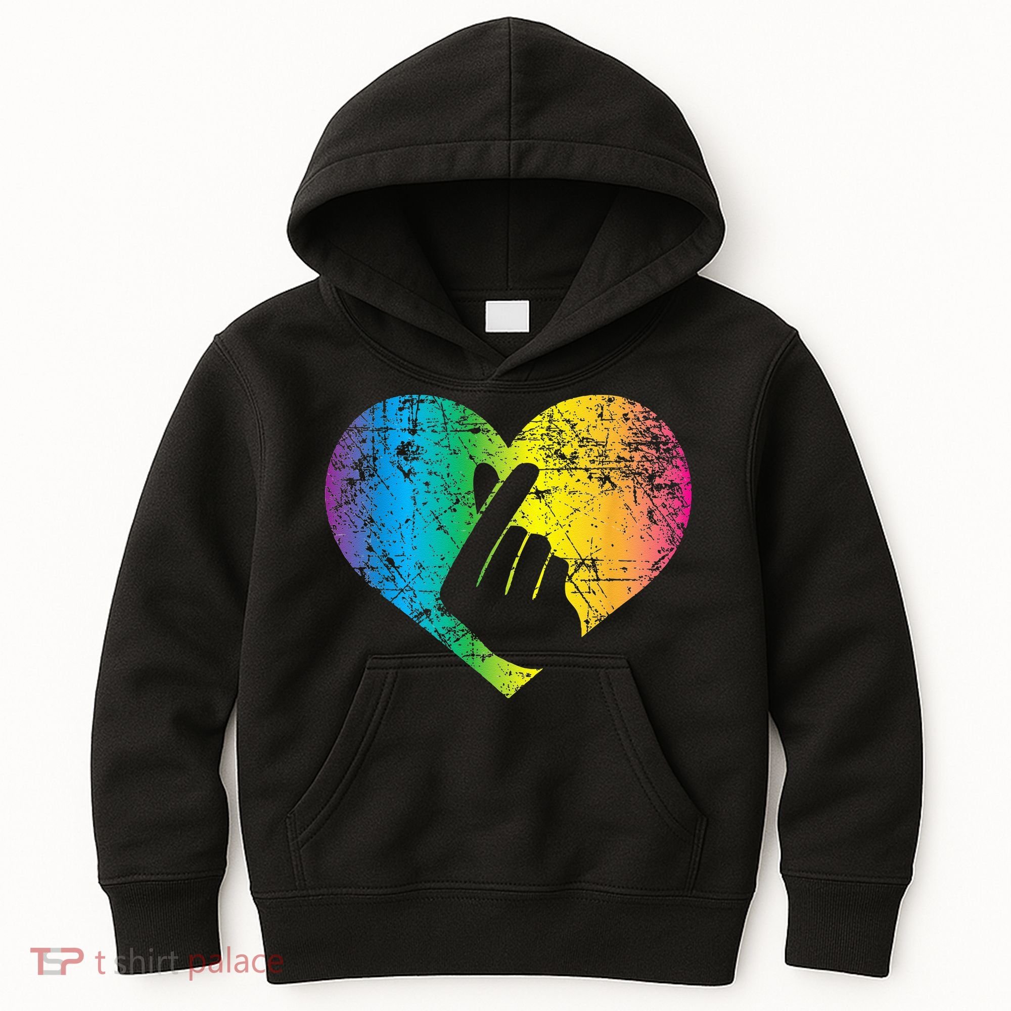 K Pop Heart Hand Symbol KPop Rainbow Korean Music Gift Kids Hoodie