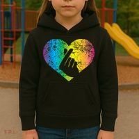 K Pop Heart Hand Symbol KPop Rainbow Korean Music Gift Kids Hoodie thumb 3
