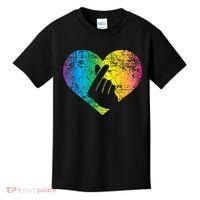 K Pop Heart Hand Symbol KPop Rainbow Korean Music Gift Kids T-Shirt thumb 0