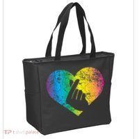 K Pop Heart Hand Symbol KPop Rainbow Korean Music Gift Tote Bag thumb 2