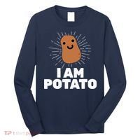 Kawaii Potato I Am Potato Funny Potato Long Sleeve Shirt thumb 0