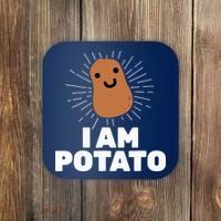 Kawaii Potato I Am Potato Funny Potato Coaster thumb 0