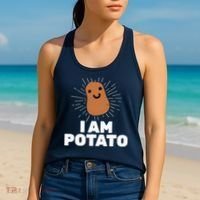 Kawaii Potato I Am Potato Funny Potato Women's Tank Top thumb 2