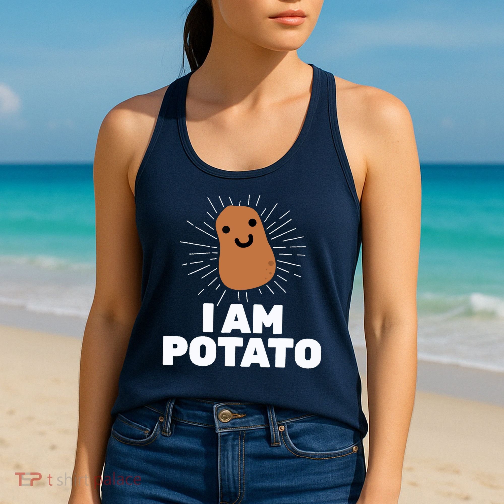 Kawaii Potato I Am Potato Funny Potato Women's Tank Top