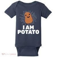 Kawaii Potato I Am Potato Funny Potato Baby Bodysuit thumb 0