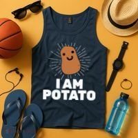 Kawaii Potato I Am Potato Funny Potato Tank Top thumb 4