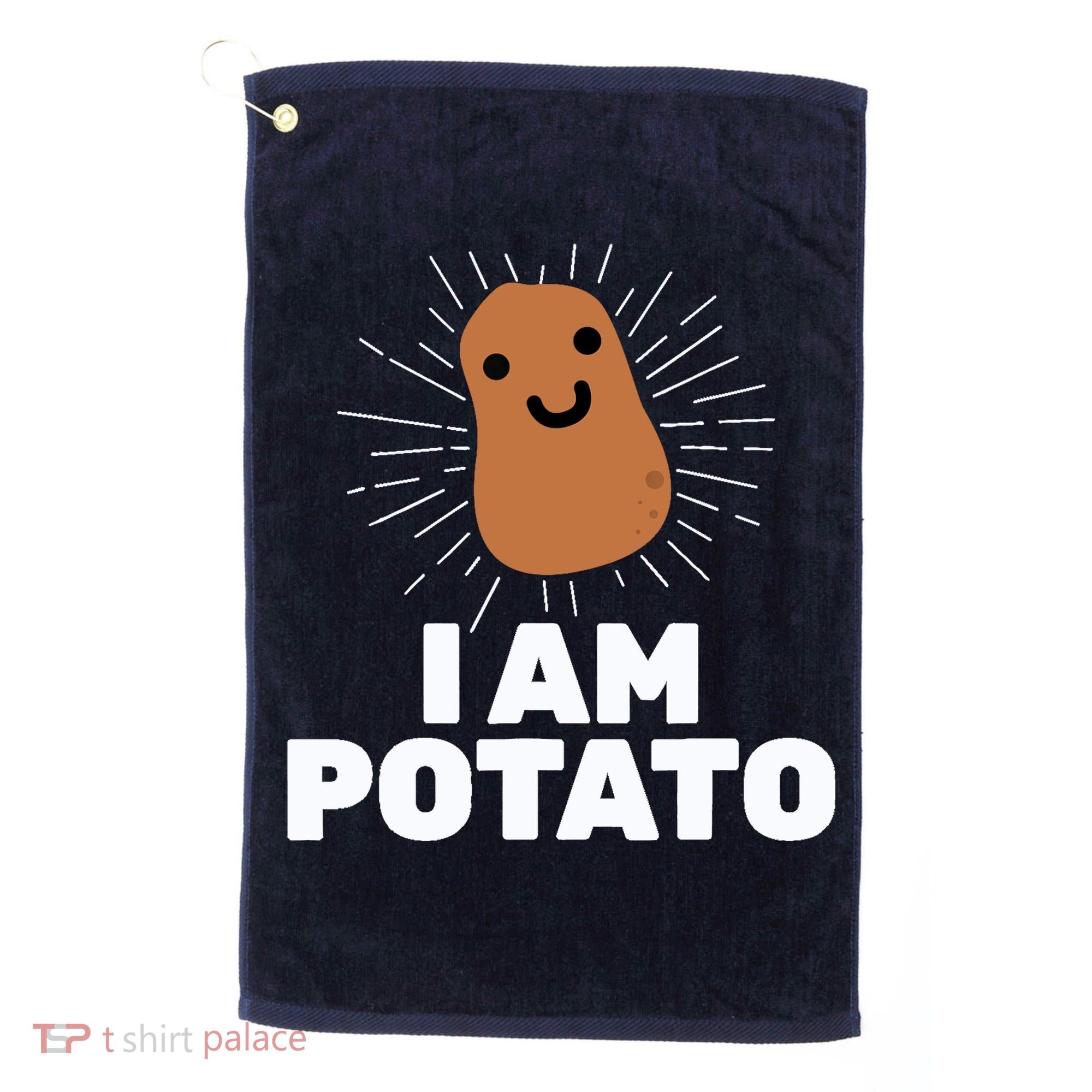 Kawaii Potato I Am Potato Funny Potato Golf Towel