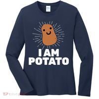 Kawaii Potato I Am Potato Funny Potato Women's Long Sleeve Shirt thumb 0