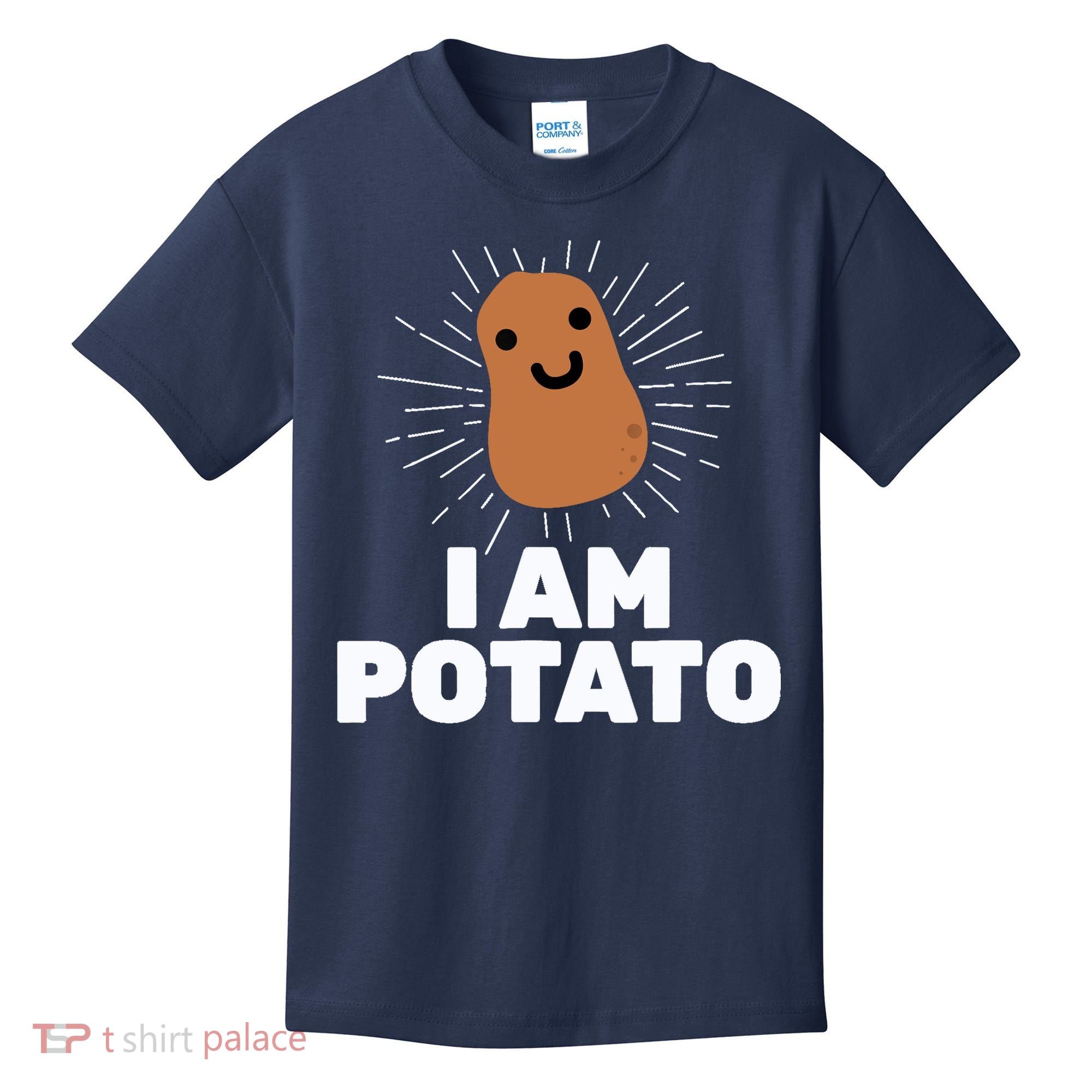 Kawaii Potato I Am Potato Funny Potato Kids T-Shirt