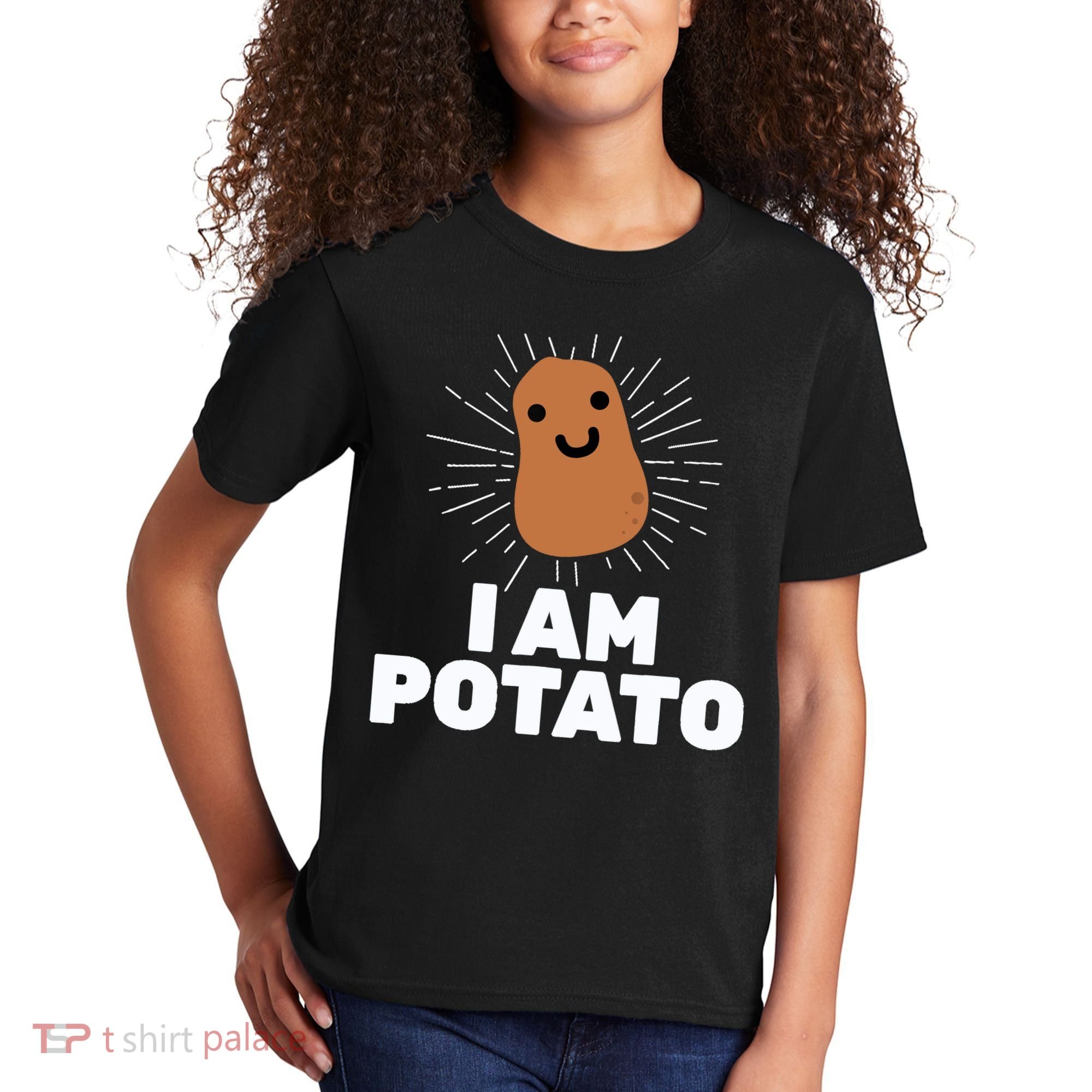 Kawaii Potato I Am Potato Funny Potato Kids T-Shirt