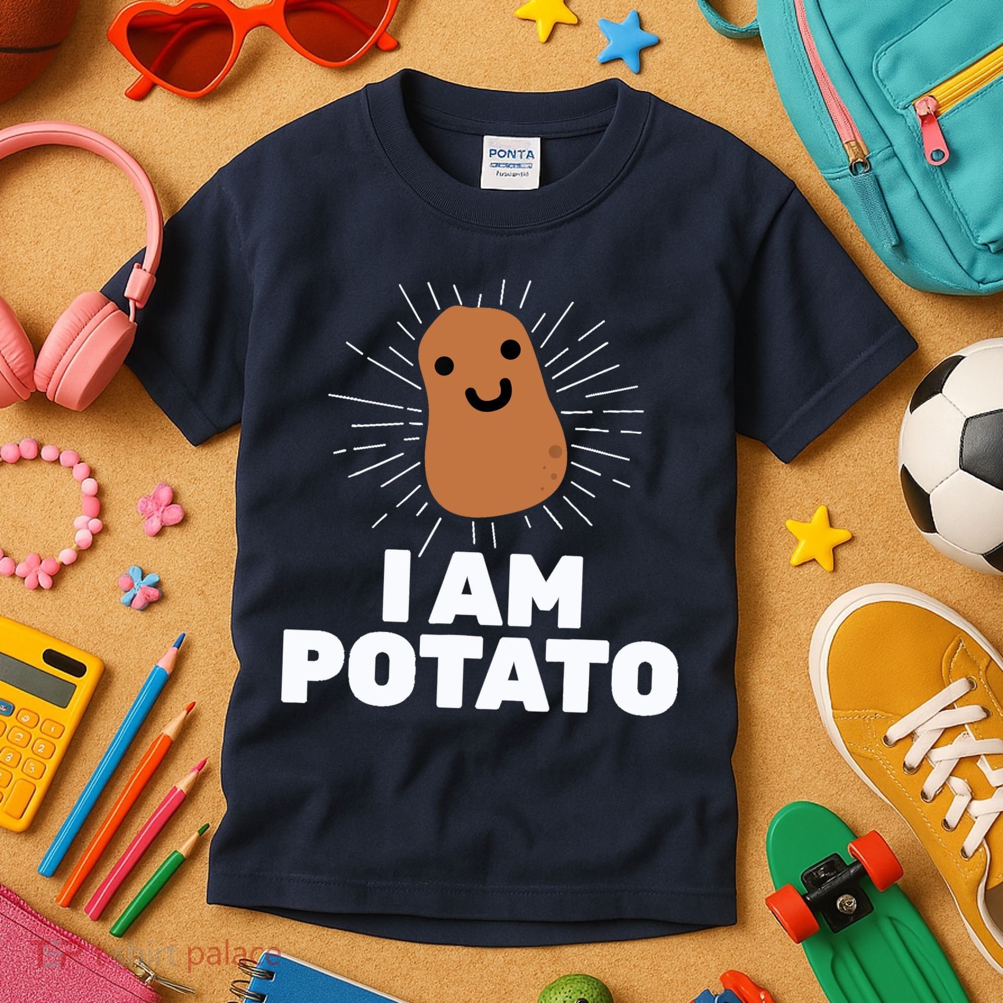 Kawaii Potato I Am Potato Funny Potato Kids T-Shirt